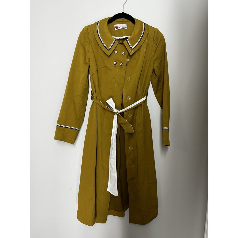 Vintage Tekbir Trenchcoat Mustard White Trim Size 38 (XS/S)